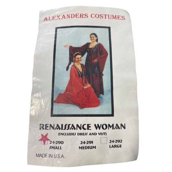 Renaissance Woman Costume Size Small Alexanders Costumes Beige Brown Neutral NEW - Picture 2 of 7